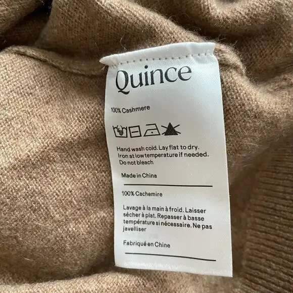 Quince 100% Mongolian Cashmere Sweater Full Zip Hoodie Teak Size XL NEW - Picture 10 of 10